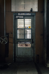 Steel Fire Door with Vintage Signs - Abandoned Indiana Army Ammunition Plant - Indiana