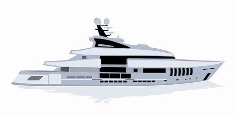 illustration of yacht. vector drawing
