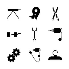 Fototapeta premium icon Instruments And Tools with service, change, settings, address and garden hose