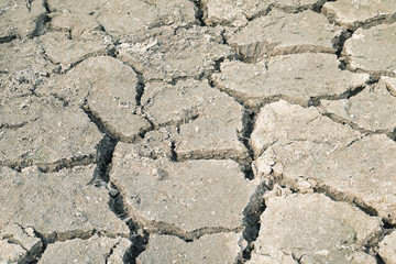 Drought, the ground cracks, no hot water, lack of moisture. Dried and Cracked ground