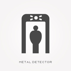 Silhouette icon metal detector