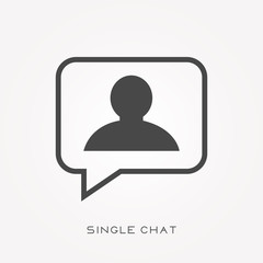 Silhouette icon single chat