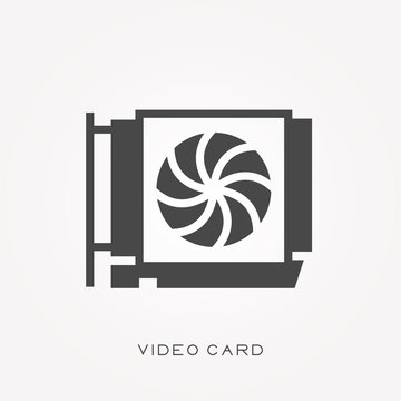 Silhouette Icon Video Card