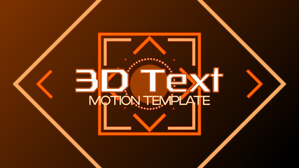 3D Text with Rotating Squares Title