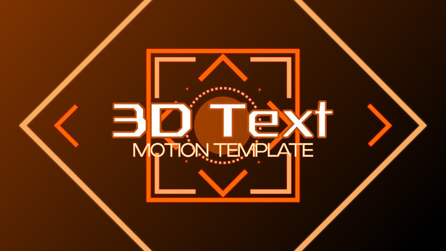 3D Text with Rotating Squares Title