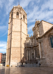 Fototapeta na wymiar Cathedral entrance in Valencia Spain