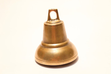 Iron bell on a white background. Isolated. Metal.