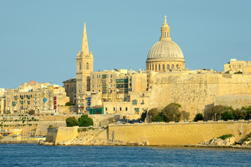 Fototapeta na wymiar Valletta skyline with the St. Pauls Cathedral. Malta. Travel