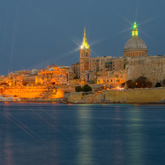 Valletta skyline with the St. Pauls Cathedral. Malta. Travel