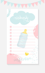 Wednesday Daily To do List for a mother of a newborn kid.