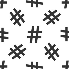 Obraz premium Hashtag icon seamless pattern on white background. Social media symbol. Modern UI website navigation. Flat design. Vector Illustration