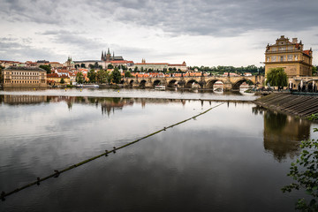 Cityscape of Prague and river