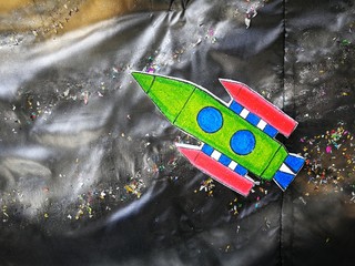 Spacecraft item cartoon in student board