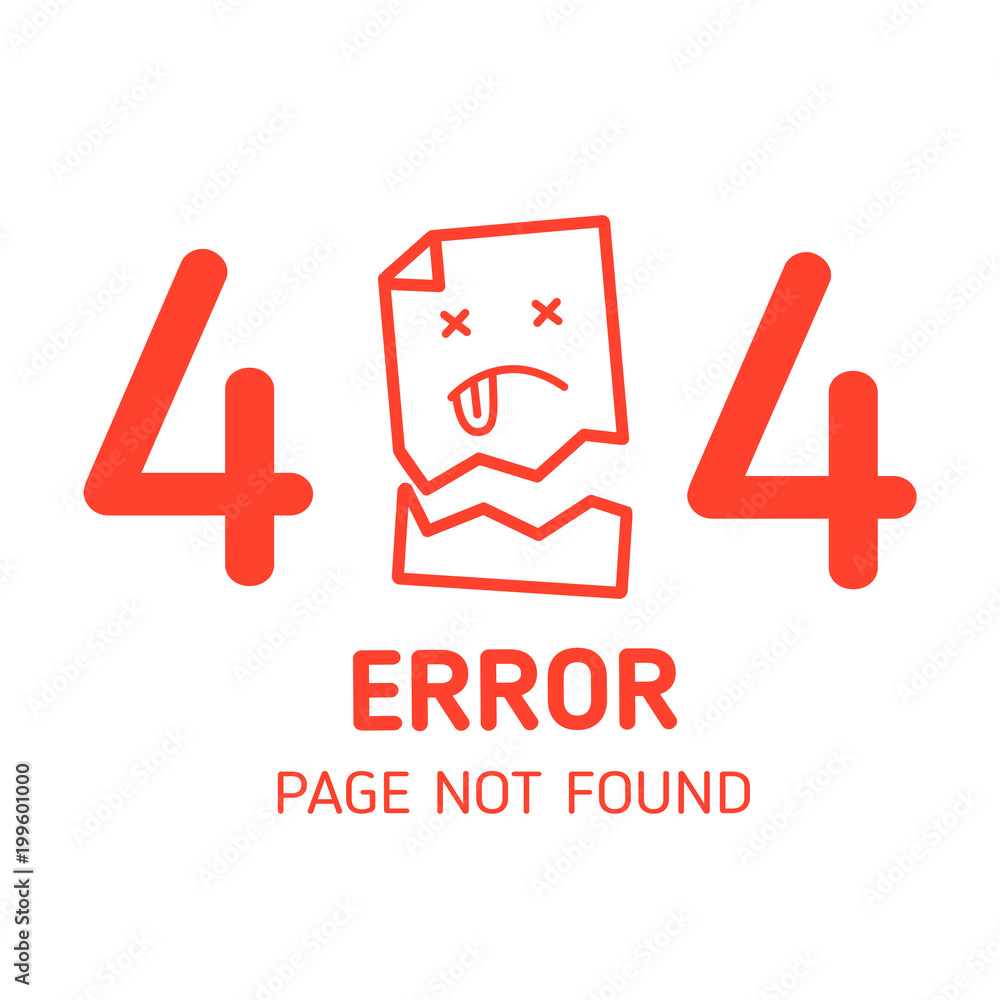 Poster 404 error page not found miss paper with white background design template for website background gra