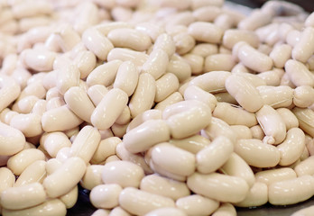 Making sausages, food production in the factory.