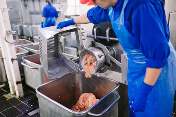The meat in the Grinder. the meat industry.