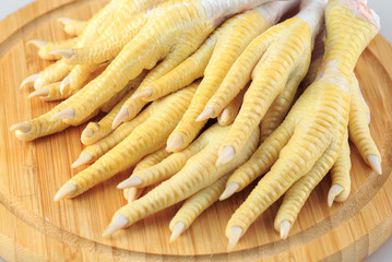 chicken feet on a white background