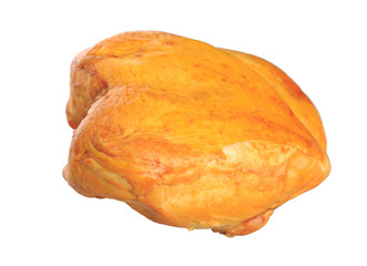 smoked chicken breast on a white background