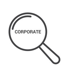 Business Concept: Magnifying Optical Glass With Words Corporate