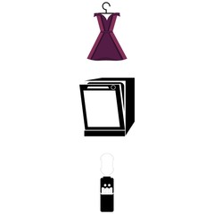 Electronic with water dispencer, women dress and dishware
