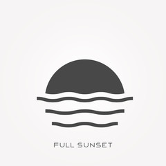 Silhouette icon full sunset