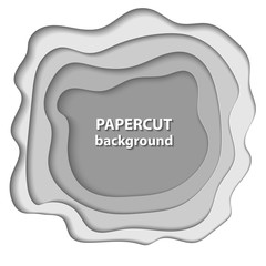 Vector background with white paper cut shapes. 3D abstract paper art style, design layout for business presentations, flyers, posters, prints, decoration, cards, brochure cover.