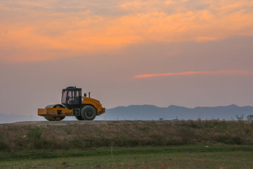 Fototapeta premium Overpass Construction for motorway Kanchanaburi Thailand