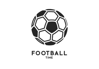 Football soccer ball icon isolated on white background. Vector illustration.