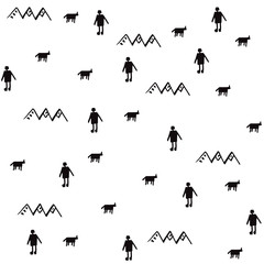 Set of pattern designs with tribal elements. Vector illustration.