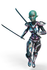 lady alien fashion astronaut