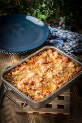 Homemade lasagne bolognese