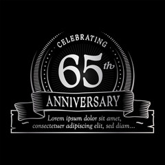 65th anniversary design template. Vector and illustration. 