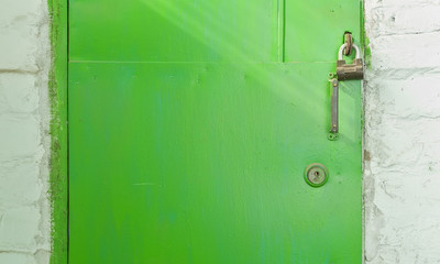 Abstract green door landscape orientation
