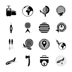 icon Travel with travelling, work , flat, accessory and isolated