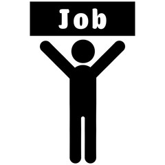 Man with a poster Job