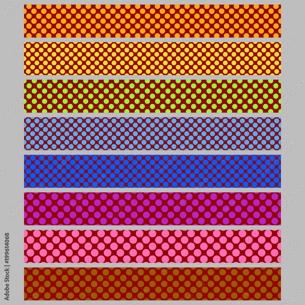 Aufkleber seamless colored polka dot pattern background web banner template set - abstract vector graphic desi