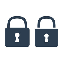 Lock icons set on white background.