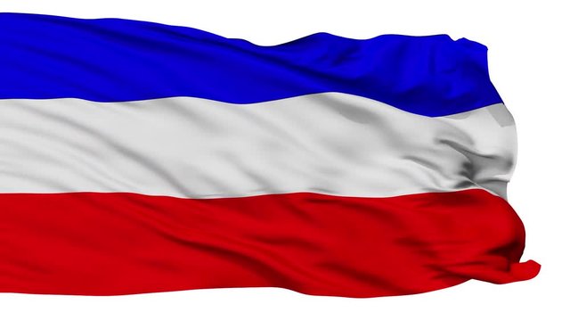 Socha  flag, city of Colombia, realistic animation isolated on white seamless loop - 10 seconds long (alpha channel is included)