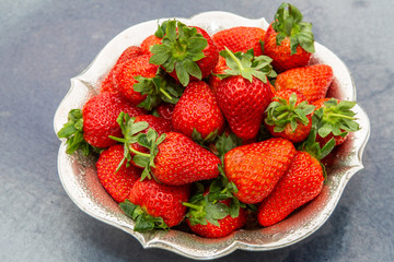 Ripped strawberries in the garden