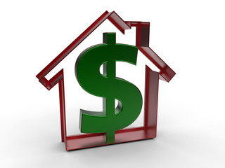 3D render - dollar house cutout