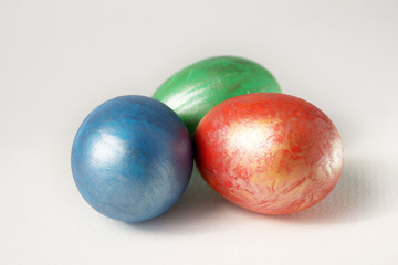 Perfect colorful handmade easter eggs isolated on a white