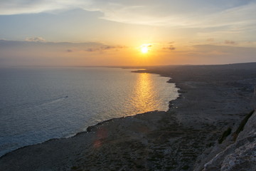 Sunset at Cavo Greco cape, Cyprus