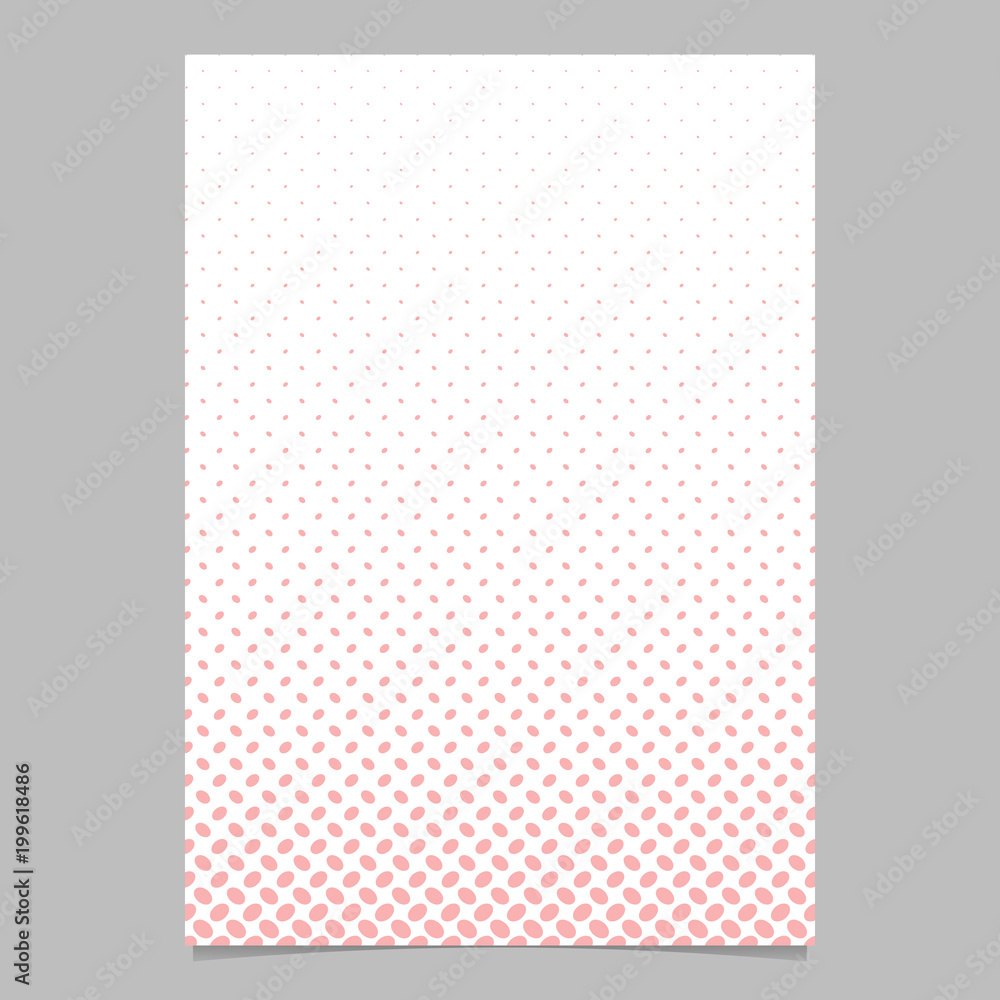 Poster color halftone ellipse pattern flyer template - vector page background illustration from diagonal el