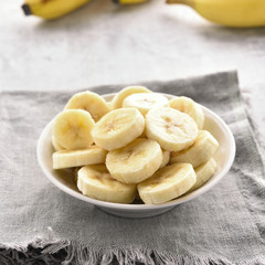 Banana slices in bowl