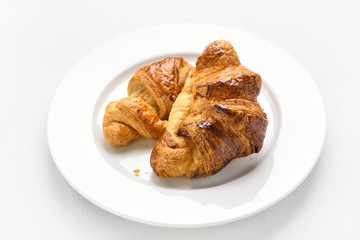 Croissants on plate