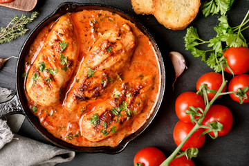 Chicken breast with tomato sauce