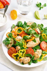 Vegetable salad with chicken meat