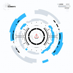 Futuristic Sci-Fi HUD Circle Element. Abstract Creative Design Background. Virtual Reality
