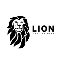 elegant brave art lion profile logo