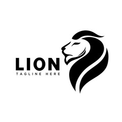 simple elegant head lion art logo